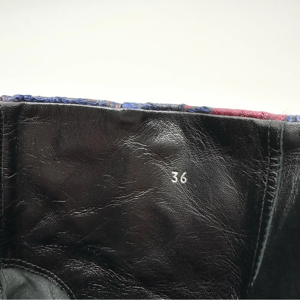 Kenzo Jacquard Pointed Toe Ankle Boots - Picture 13 of 15